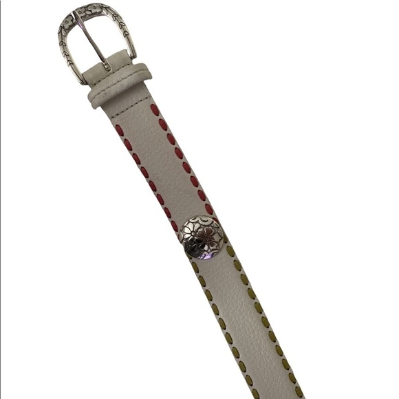 Brighton belt White with Colored Threads Size 36